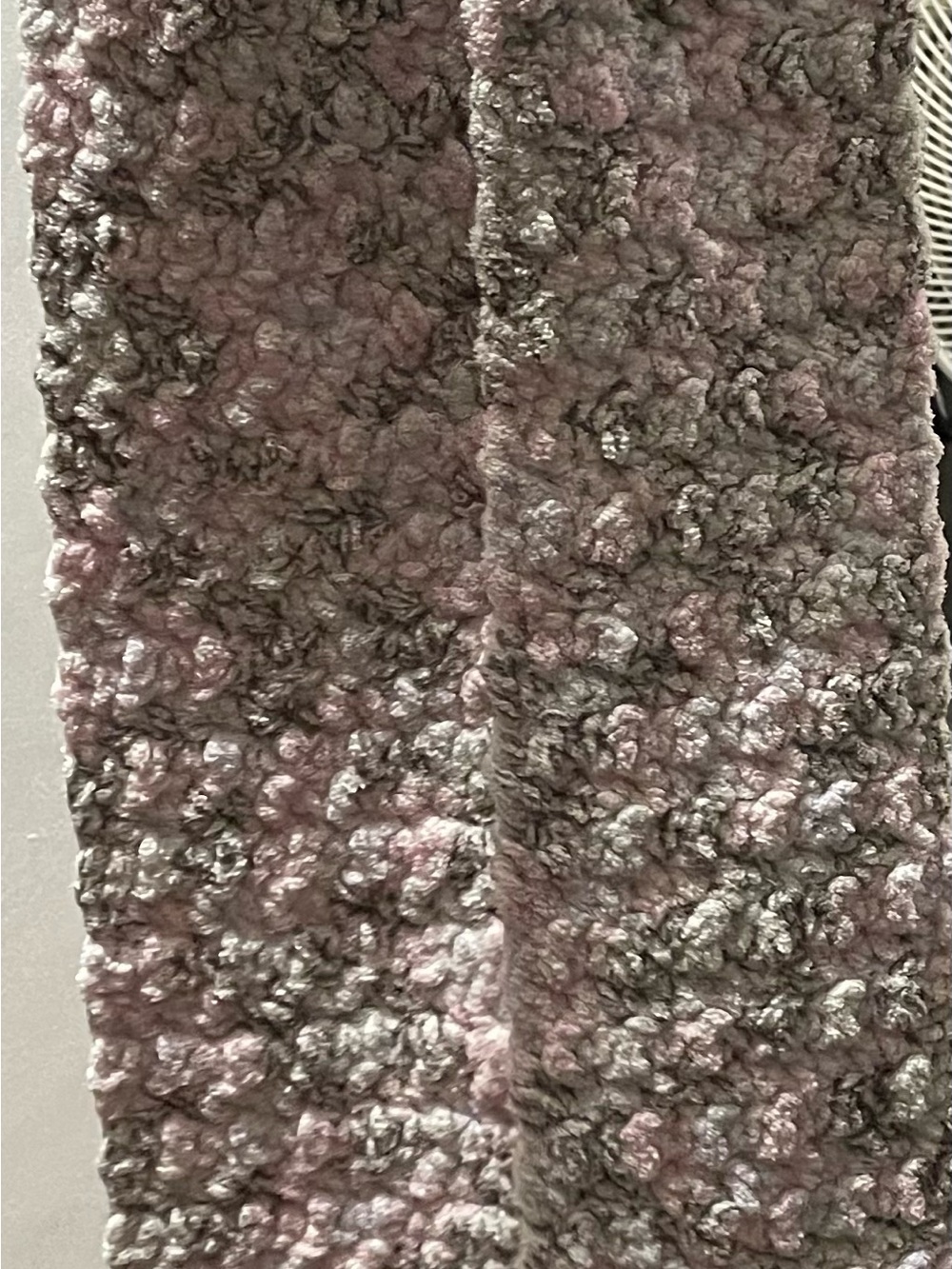 Plush Bubble-Textured Pink and Gray Women's Scarf